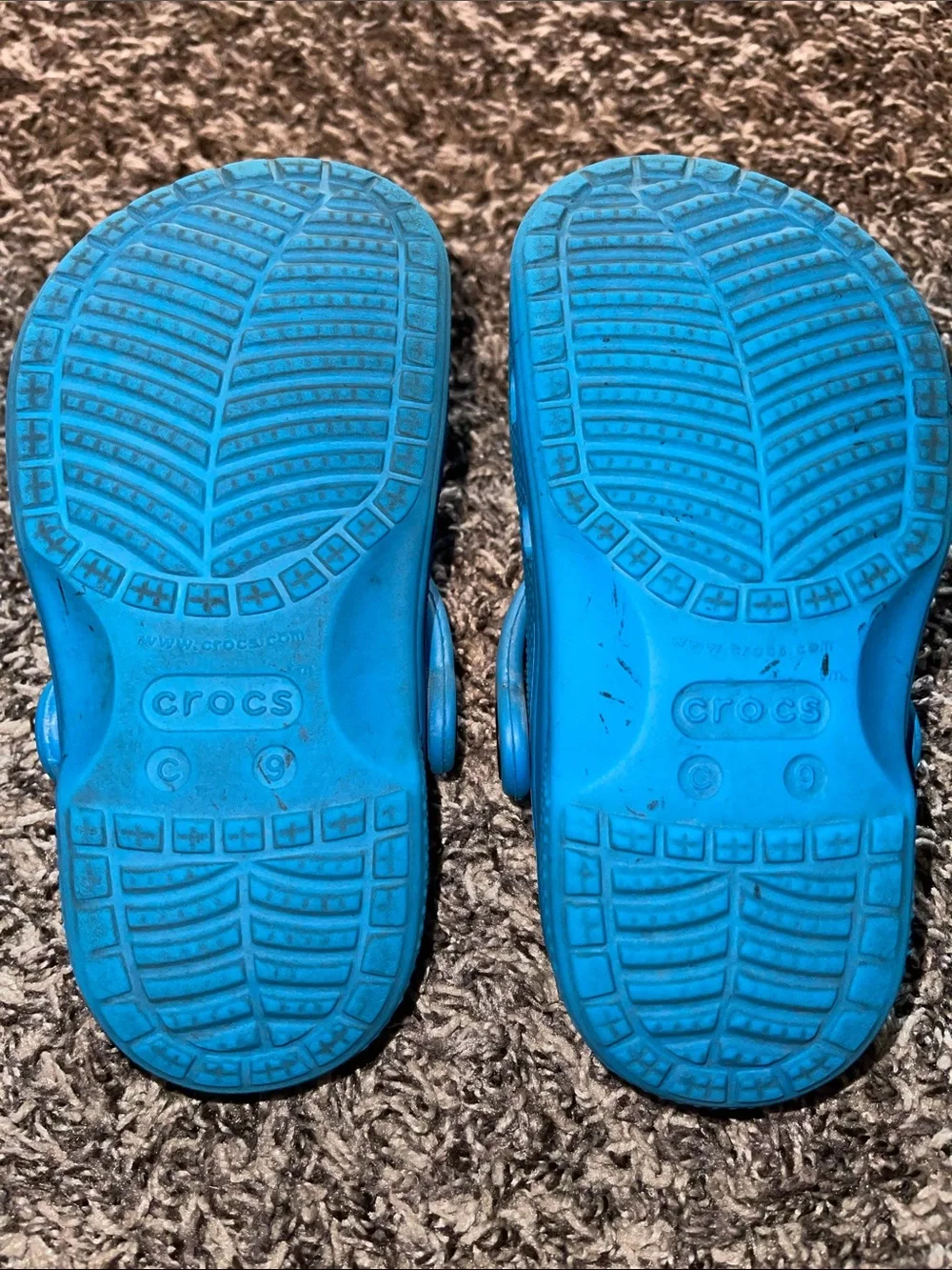 Kids Blue CROCS with Dinosaur Jibbitz (C9)